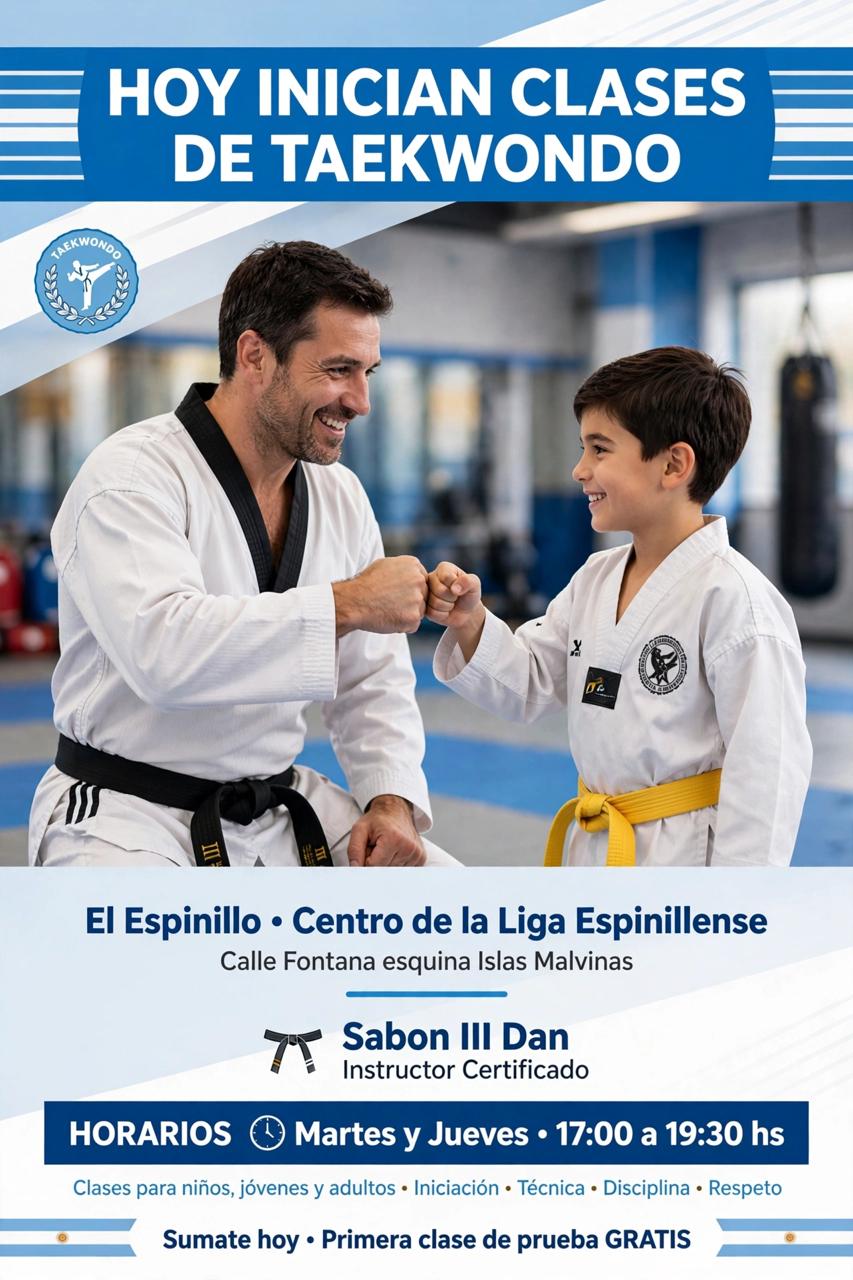 EL ESPINILLO INCORPORA EL TAEKWONDO COMO NUEVA ALTERNATIVA DEPORTIVA PARA LA COMUNIDAD