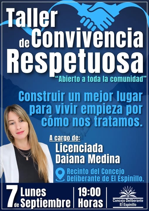 EL ESPINILLO: MARTÍN SOTELO IMPULSA UN TALLER PARA FORTALECER EL RESPETO Y LA CONVIVENCIA