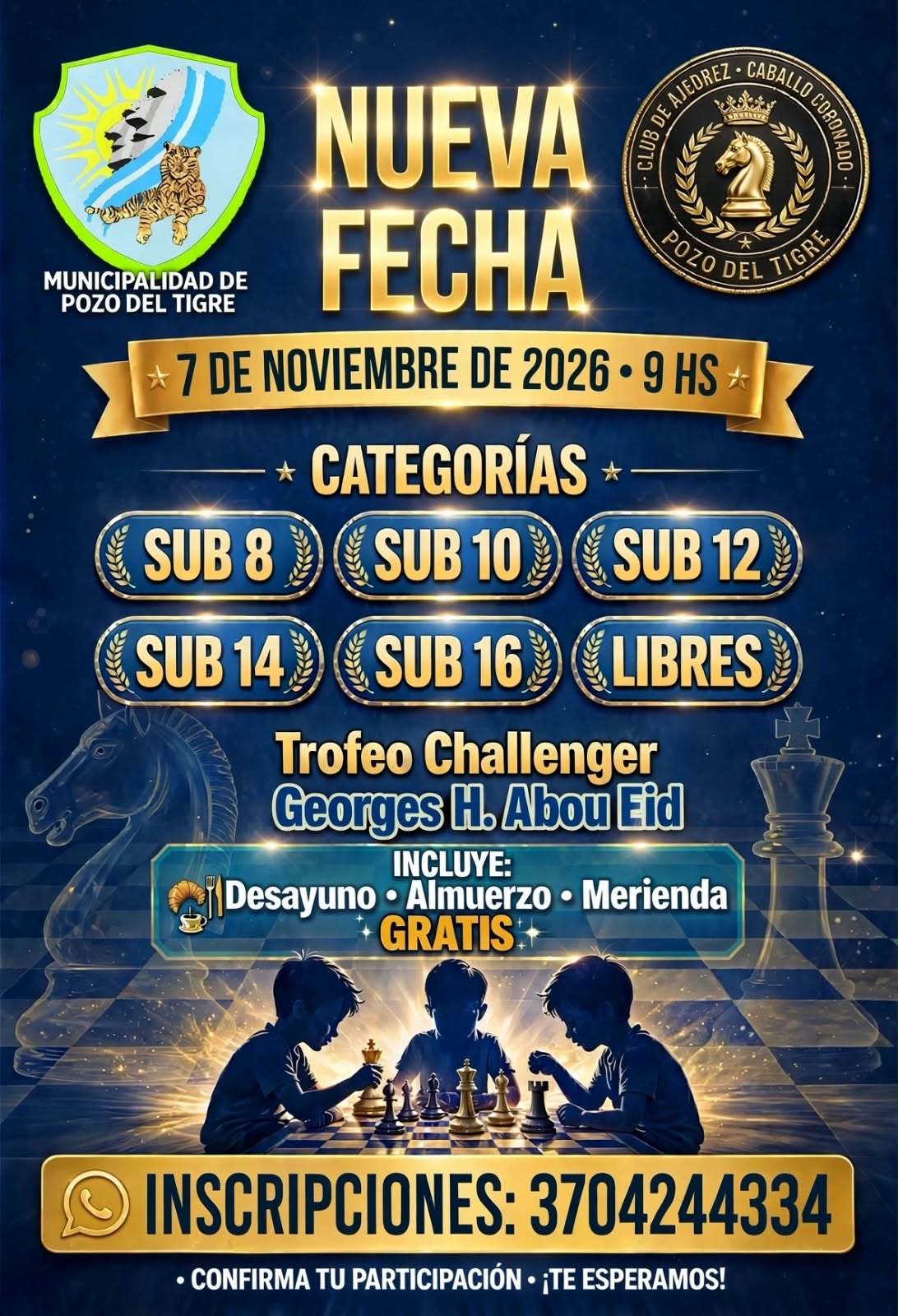 POZO DEL TIGRE SE PREPARA PARA UN GRAN TORNEO DE AJEDREZ CON HOMENAJES A DESTACADOS AJEDRECISTAS